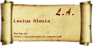 Levius Alexia névjegykártya